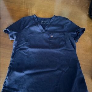 Mediclo Tencel Navy blue scrub set top XS pants S